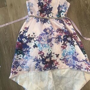 Rare Editions Floral Dress in Purple and White